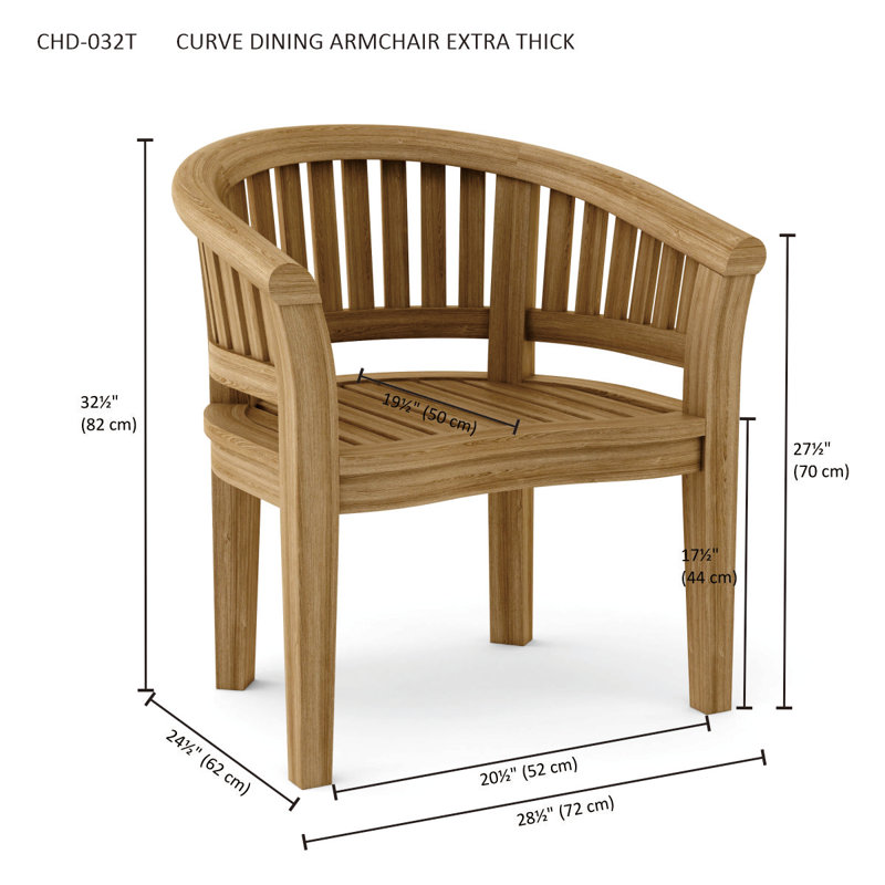 Curve Outdoor Teak Lounge Chair