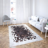 Tapis rectangulaire en peau de vache Bolme One-of-a-Kind