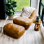 Big Joe Modora Bean Bag Chair Lounger And Ottoman Bundle, Copper Harbour Vegan Leather-116471804-118303240