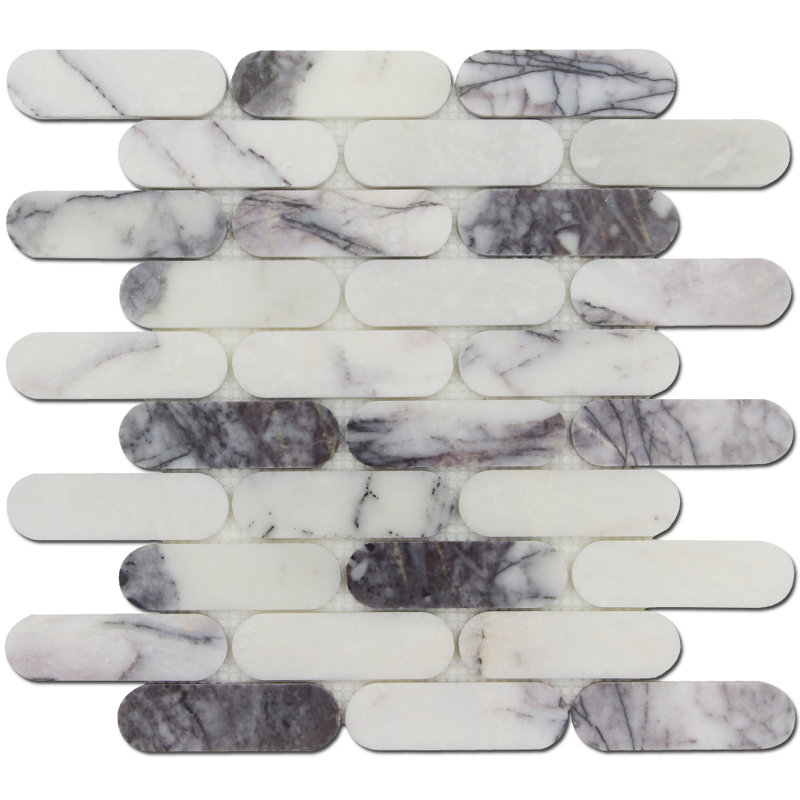 1.05" x 4" Straight Cut Natural Stone Mosaic Sheet Subway Tile