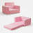 Cozy Sherpa Kids 2-in-1 Flip-Out Sofa, Soft Foam Convertible Lounge Chair for Nursery & Playroom, Premium Multi-Functional Seating, Pink-2061597451