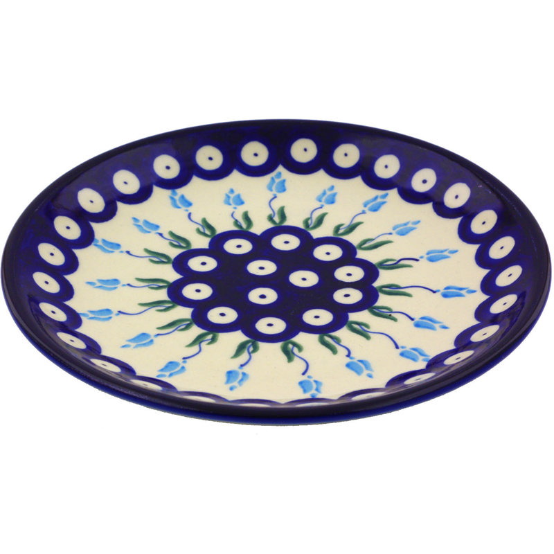 Assiette décorative florale en céramique peacock