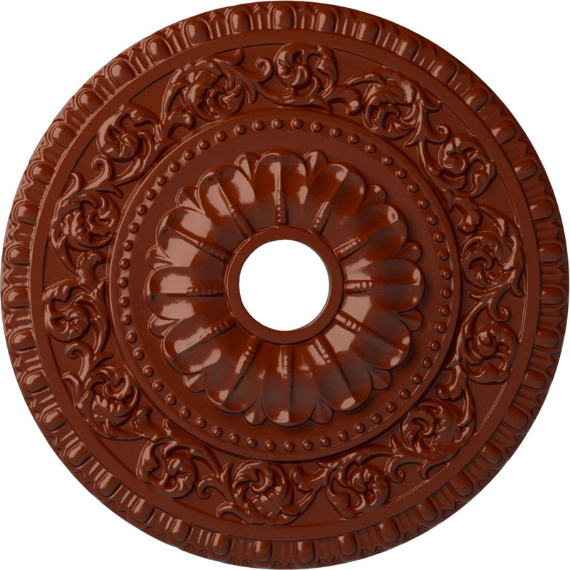 Endurathane Vaduz Ceiling Medallion, 23 1/2"OD x 3 1/2"ID x 2 1/8"P (Fits Canopies up to 3 1/2"), Hand-Painted Firebrick Finish