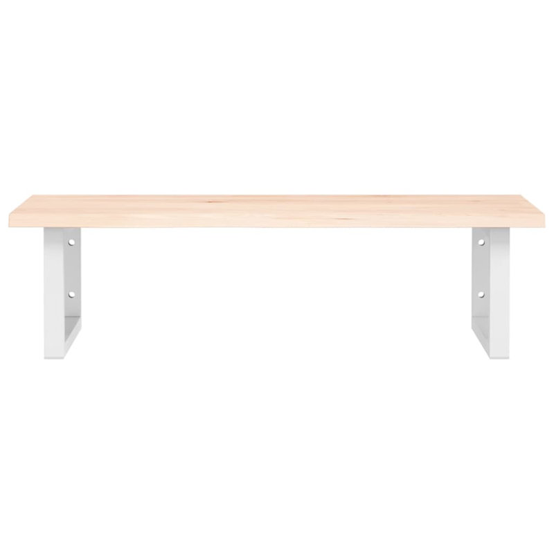 Arthel 80cm Solid Wood Bathroom Vanity Top, Oak/White