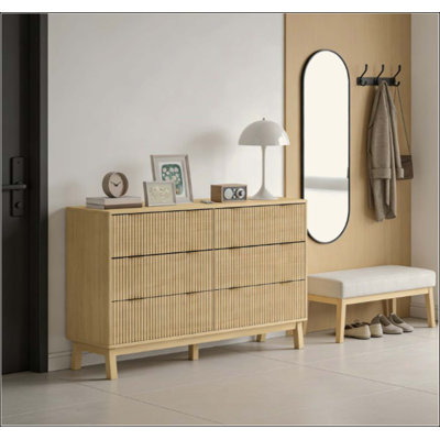 Closet Dresser,6 Drawer Double Dresser for Bedroom