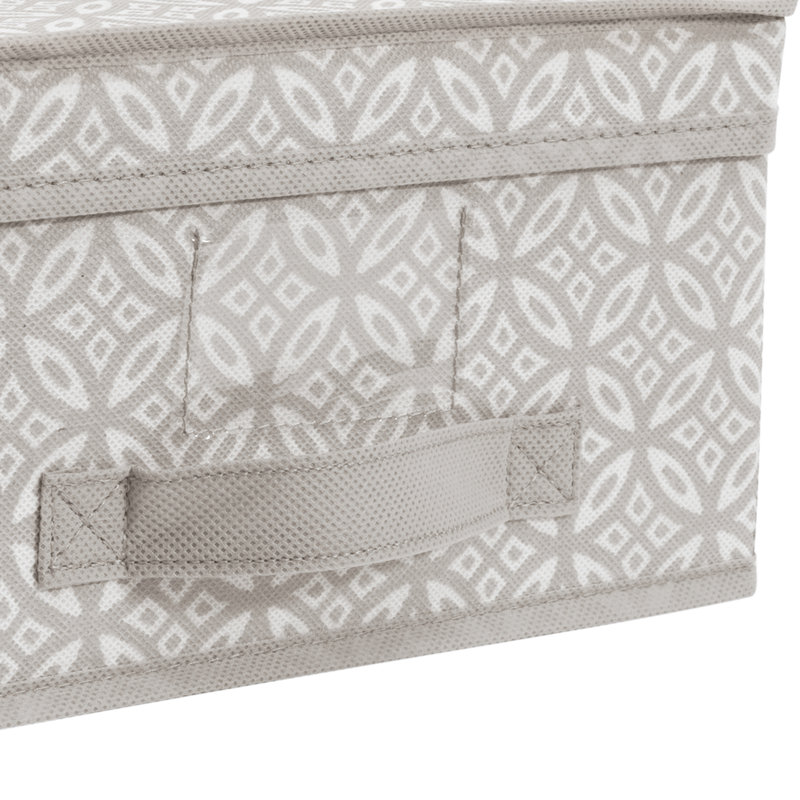 Simplify Medium Gray Boho Print Fabric Storage Box