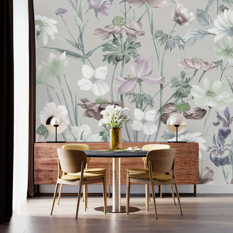 Peel & Stick Floral Wall Mural, 8.33" W x 8.33" L