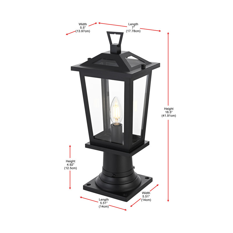 Jamila 7 Inch Outdoor Post Light in Black