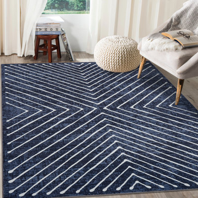 Tapis lavable moderne en polyester avec envers antidérapant