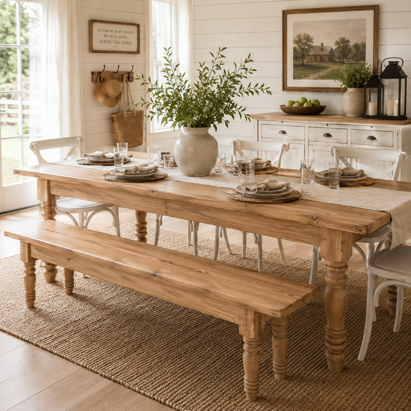 6' Rustic Solid Wood Bench Seat