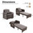 87''W 3-In-1 Convertible Sleeper Chair Bed, 3-Section Extra Length Adjustable Backrest  With 2 Cushions & Storage Bag-1712303262