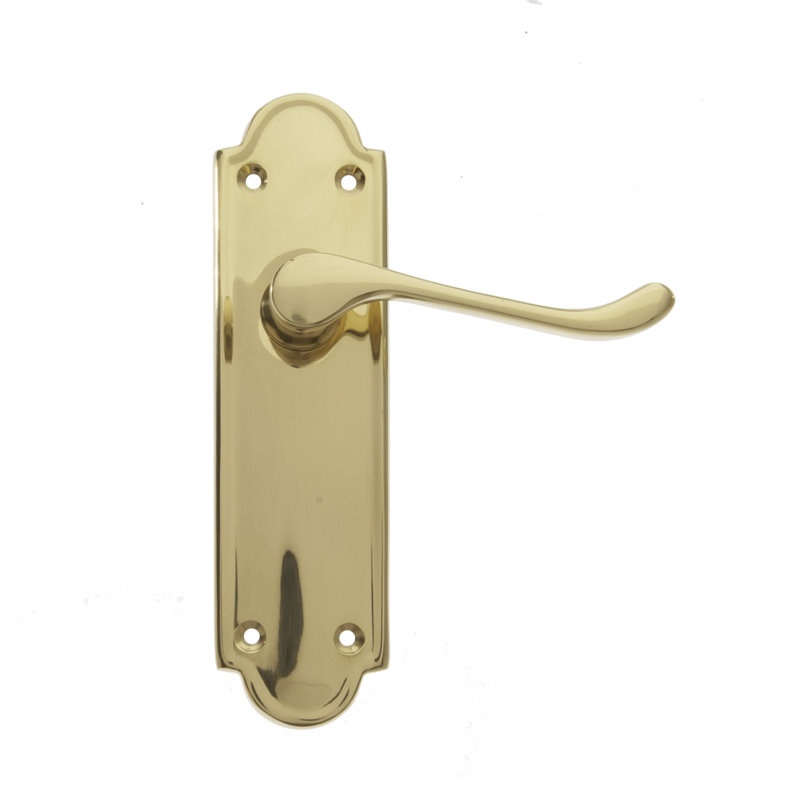 Amman Passage Door Handle, Polished Brass