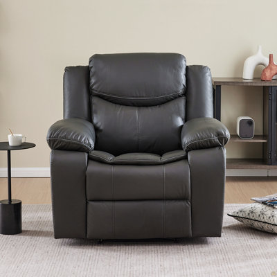 Fauteuil inclinable en cuir gris avec vibrations et chauffage