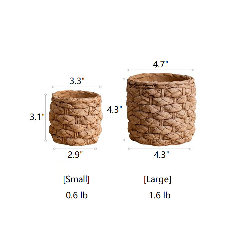 Pot à fleurs en béton 2 pièces Ahsaad, H 1,6 po x l 4,3 po x P 4,7 po