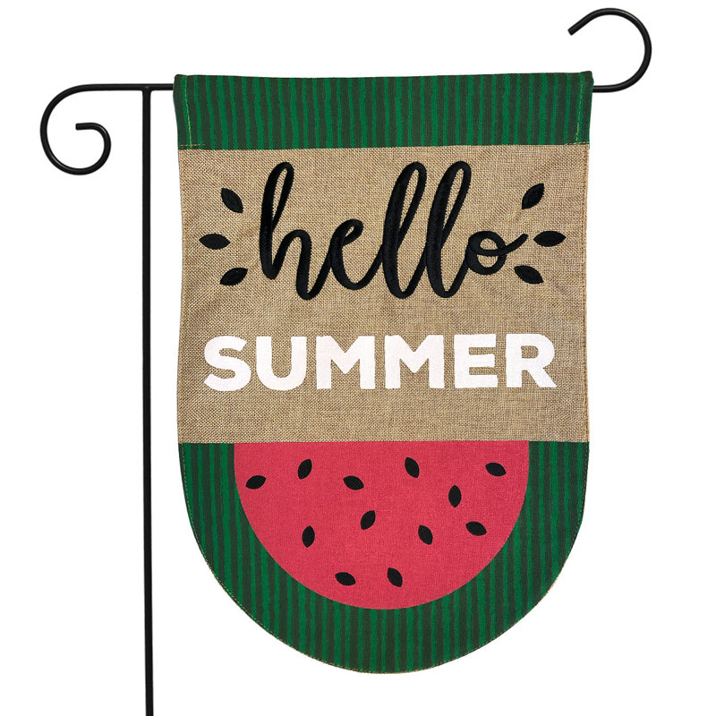 Drapeau de jardin Watermelon Summer Burlap