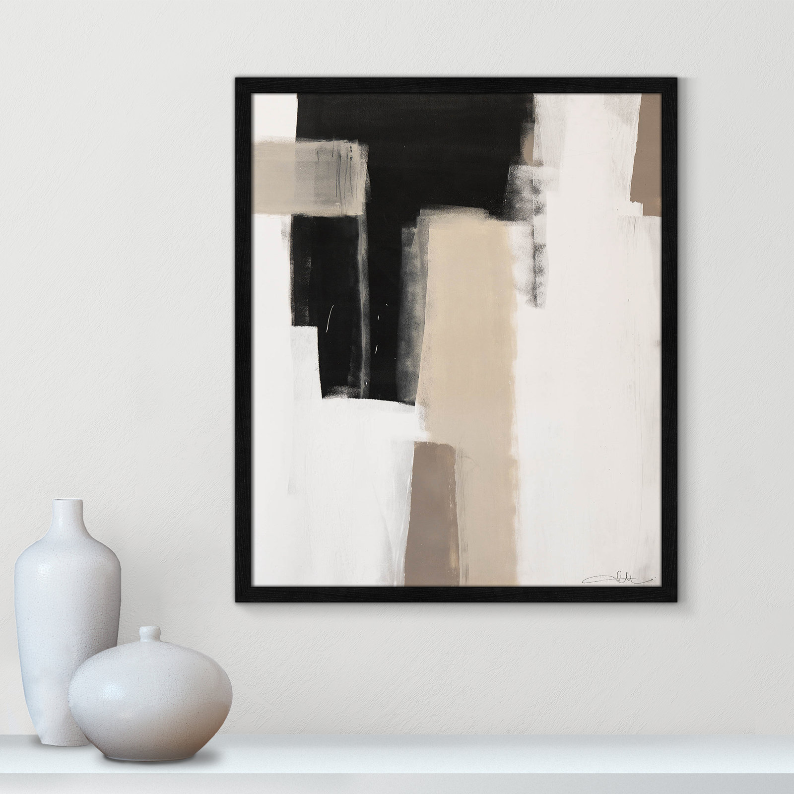 Earth Scapes I by Casa Fine Arts, 25.5" H x 21.5" W x 1.25" D, Black Slim Unmatted Picture Framed