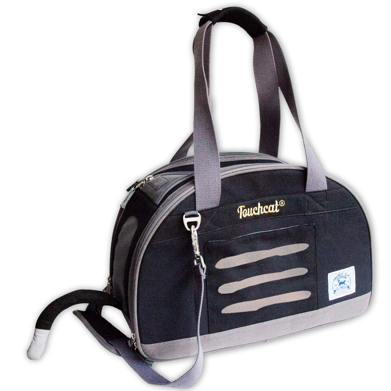 Sac de transport pour animal de compagnie pliable Touchcat 'Tote-Tails', Noir