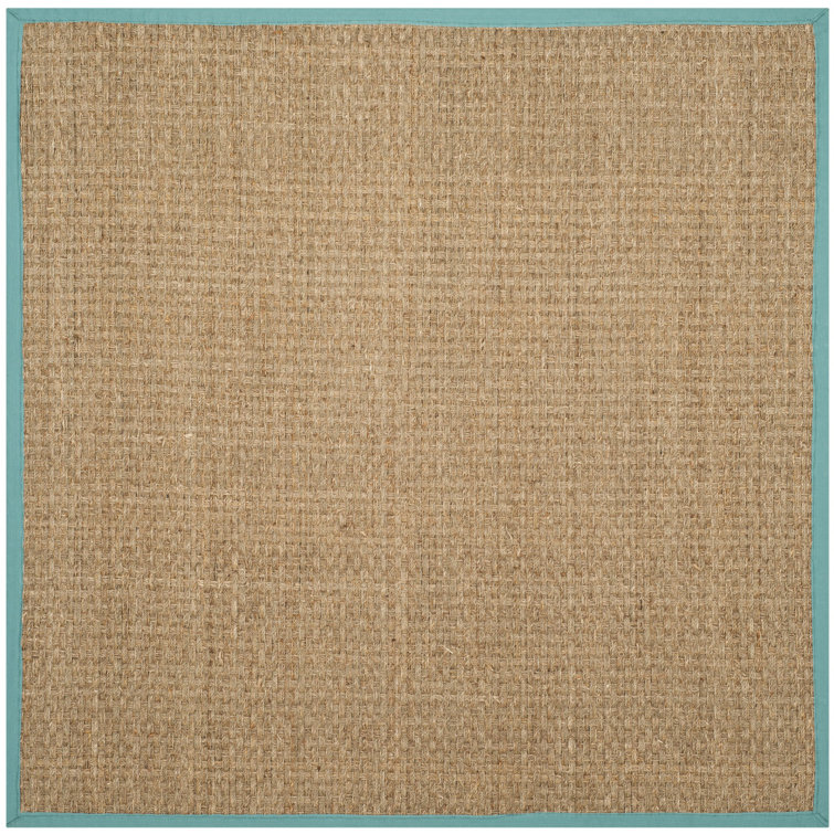 Auckland Bamboo Slat/Seagrass Natural/Teal Area Rug