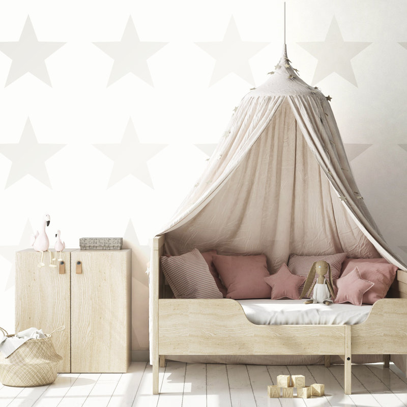 Style Sisters Classic Single Star Design Wallpaper Roll, Beige
