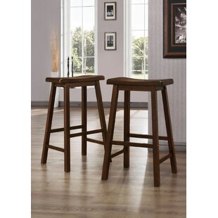 HUSKY Seating® Mahogany Wood Four Square Back Restaurant 500 LB Bar  Stool-Black