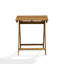 Ensemble de table bistro 3 pièces pour patio comprenant une table basse carrée d'extérieur en bois d'acacia et 2 chaises à accoudoirs pliantes, huile naturelle