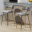 ENSEMBLE DE Tabourets de bar à hauteur de comptoir de 2,26 po avec dossier, base en chrome doré et repose-pieds-1541113847