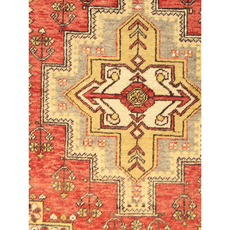 Canvello Vintage Oushak Coral Lamb's Wool Area Rug- 4' X 6'