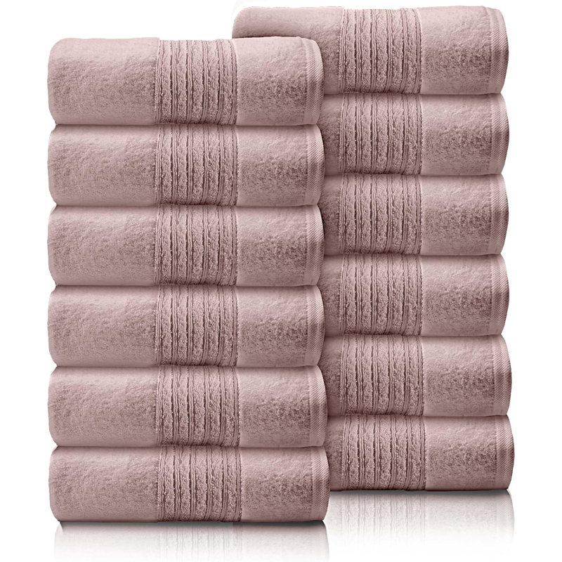 Midweight Bath Towel, Bath Towel - 4 Pack, Blush Pink