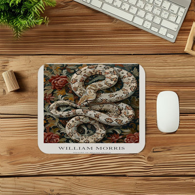 Animals William Morris Snake III Cottage Gaming Cute Office Laptop Desk Pad Gift Mat Square Rectangle Non-Slip Mousepad