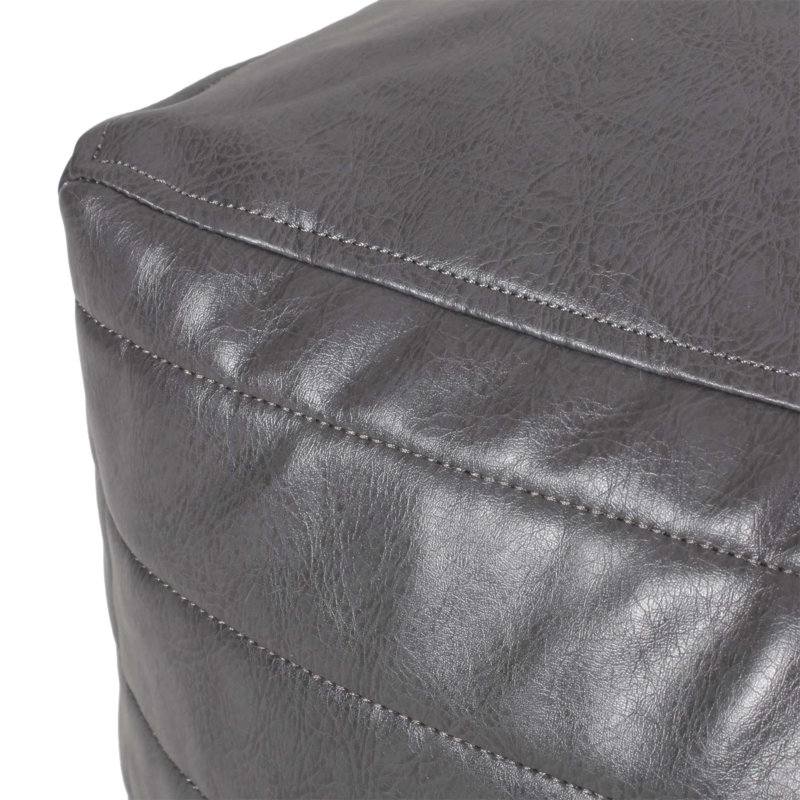 Repose-pieds rectangulaire en similicuir de bambou, assise confortable et polyvalente, design classique pour tout décor de pièce