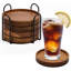Sous-verres en bois pour boissons Sous-verres en bois avec support Sous-verres pour table basse Ensemble de sous-verres absorbants pour la protection de la table