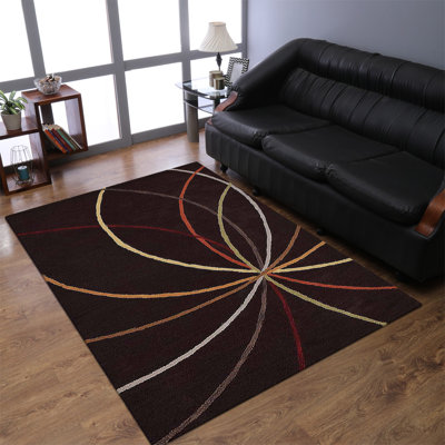 Gieselind HAND TUFTED WOOL ECO-FRIENDLY AREA RUGS - Rectangle | Brown, Contemporary Modern Design, High Pile Thick Handmade,  Area Rugs for Living Area