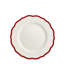 Stella Scalloped Crimson Porcelain Salad/Dessert Plate