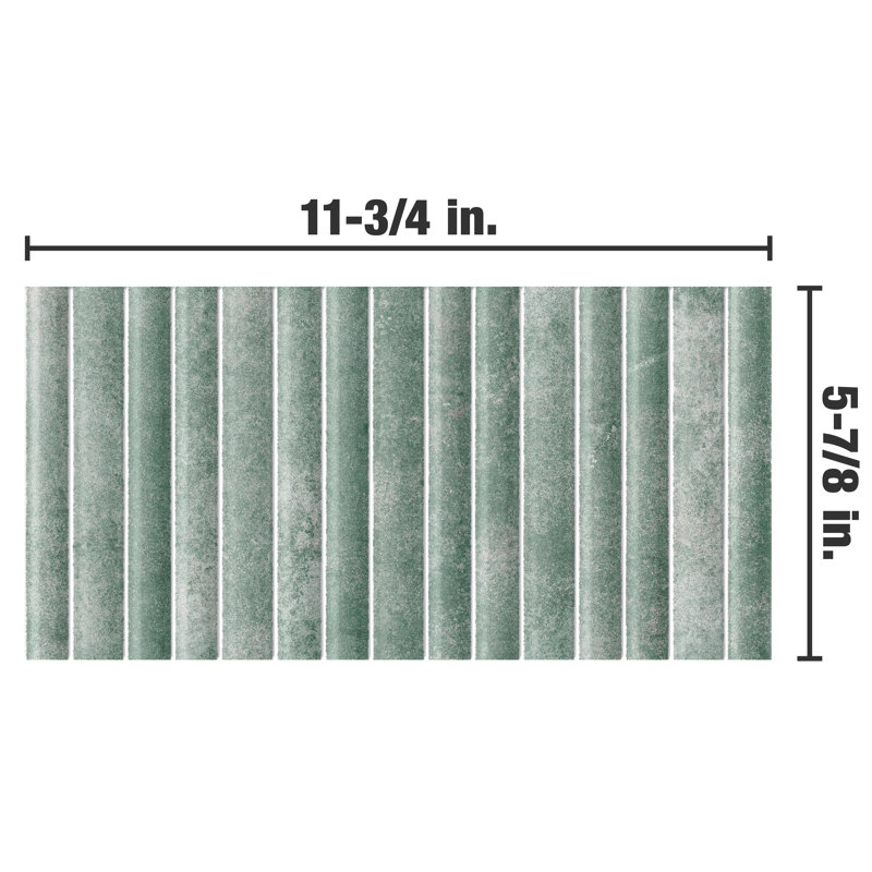 Rubik 5.88" x 11.75" Ceramic Patterned Tile, Blue