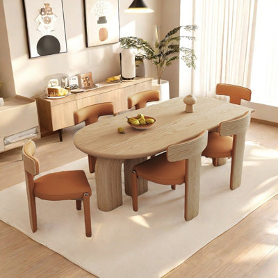 Modern solid wood dining table set
