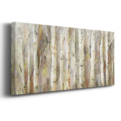 Birch Path- Toile tendue avec châssis - Prêt à accrocher