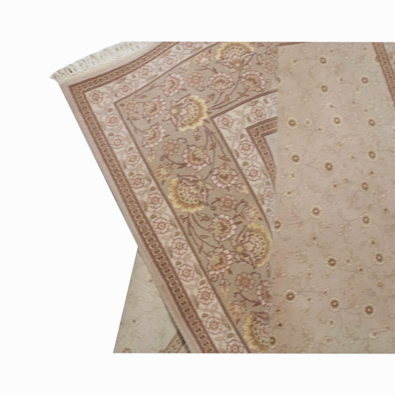 Tapis brun / gris de haute qualité noué à la main