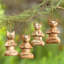 3.9'' Handmade Wood Animals Hanging Figurine Ornament