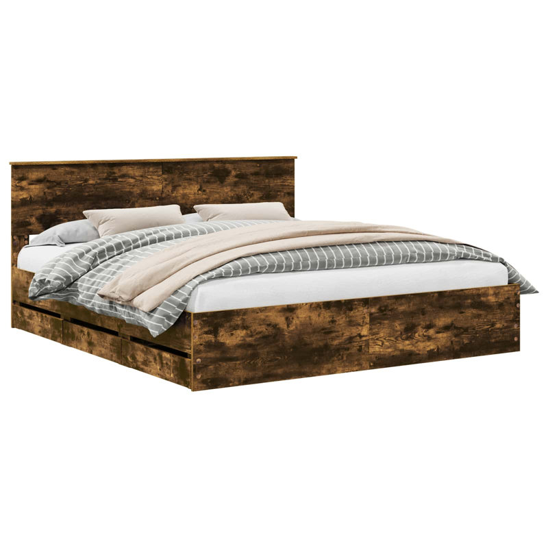 Bed, Super King (6'), Smoked Oak