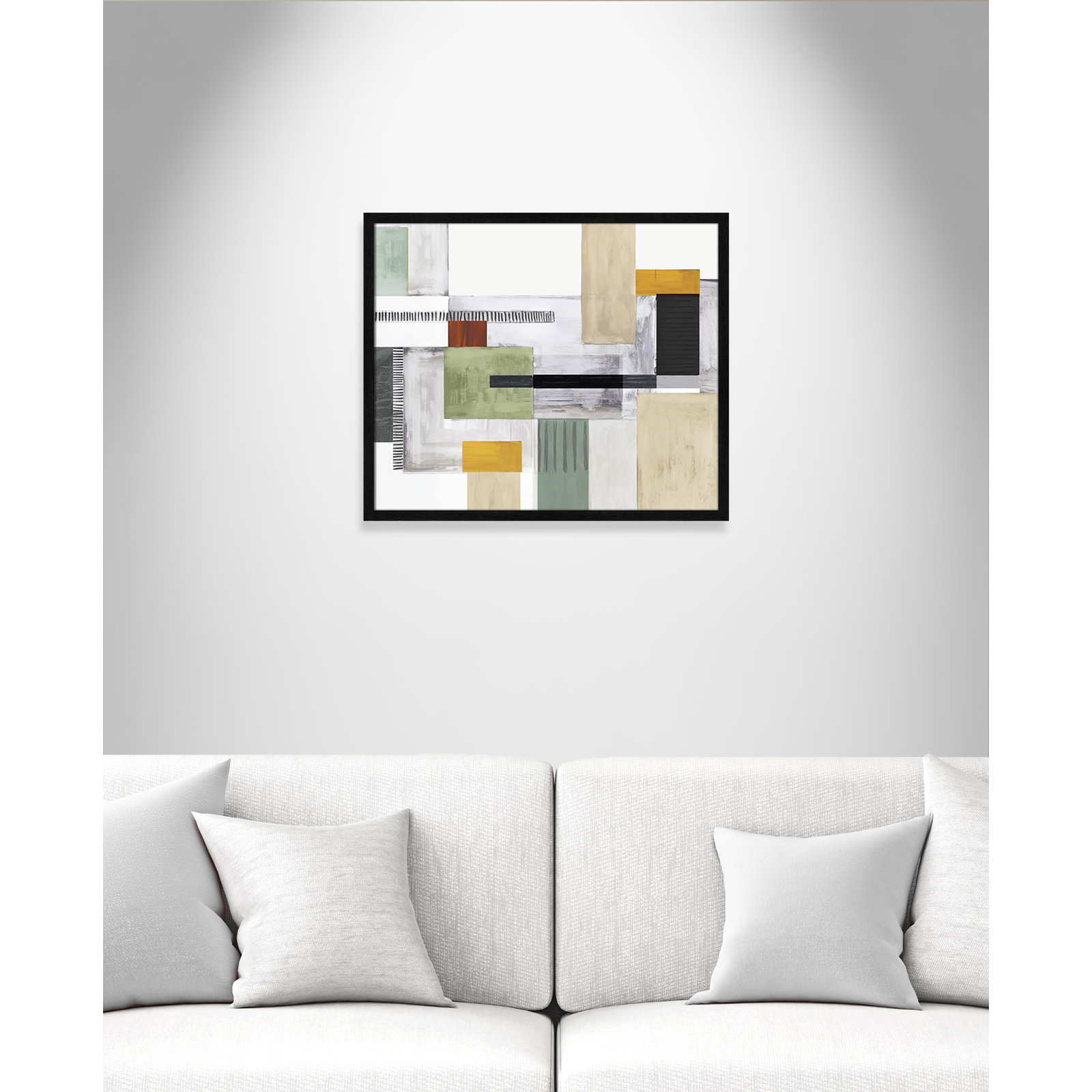 Playful Blocks by Tom Reeves, No Mat, Black Slim Picture Framed, 21.5" H x 25.5" W x 0.75" D
