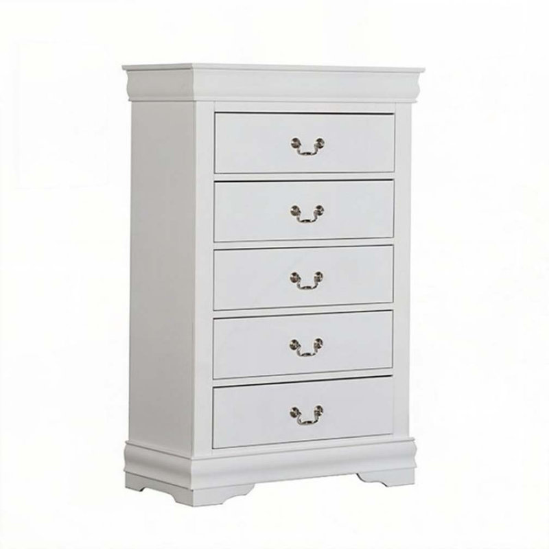 Commode 5 tiroirs, Blanc