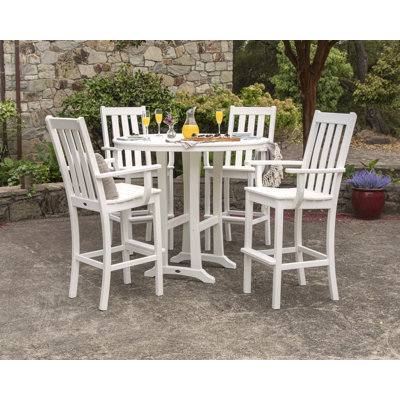 POLYWOOD Vineyard 5-Piece Round Bar Set