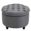 Repose-pieds rond capitonné avec repose-pieds en tissu capitonné avec couvercle amovible Linen Touch