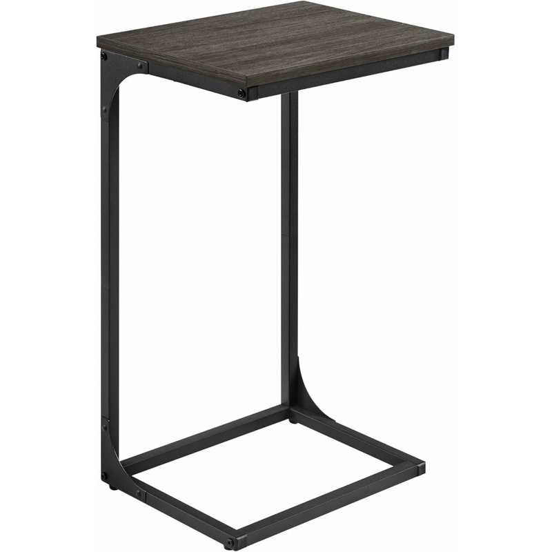 Table d'appoint en forme de C, table d'appoint avec canapé, table de canapé avec structure en métal, salon, petite table avec plateau télé (1 pièce)