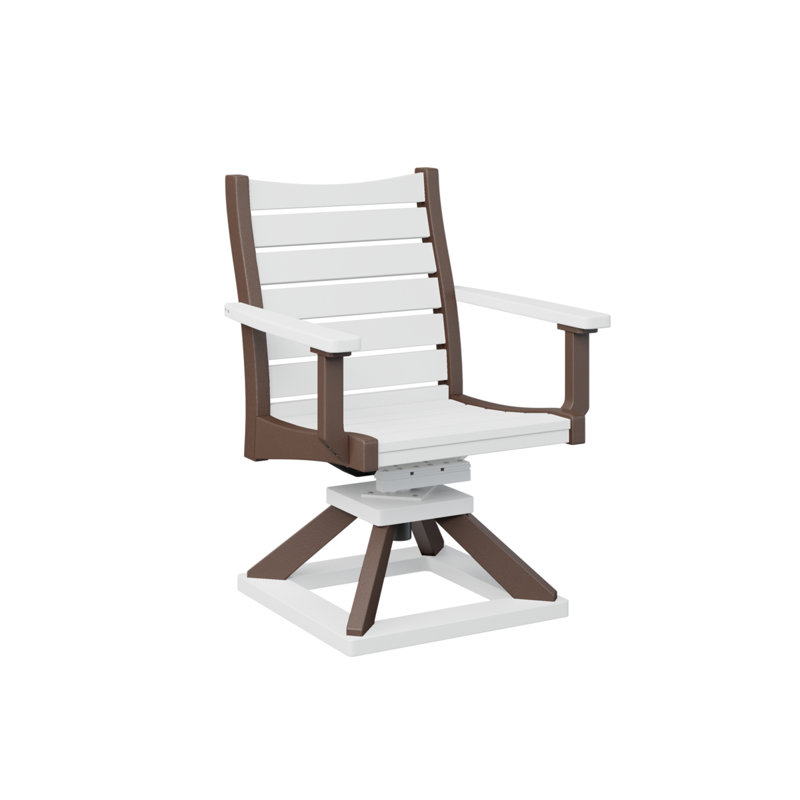 Bristol Outdoor Dining Armchair, White/Chocolate Brown