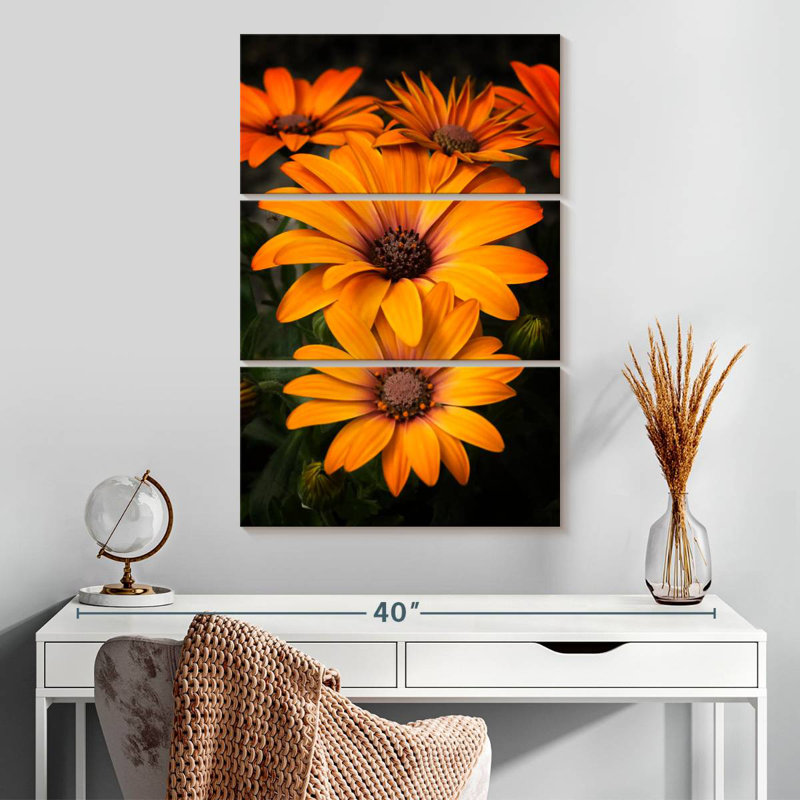 Fleurs de jardin orange Harnek, H 32 po x l 20 po
