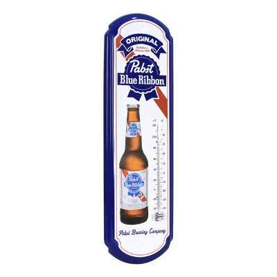American Art Decor Pabst Blue Ribbon Vintage Thermometer - Indoor/Outdoor Retro Sign