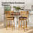 26" Swivel Upholstered Wood Counter Stool with K-shaped Back & Faux Leather Seat (Set of 2)-1033407917-1033526954