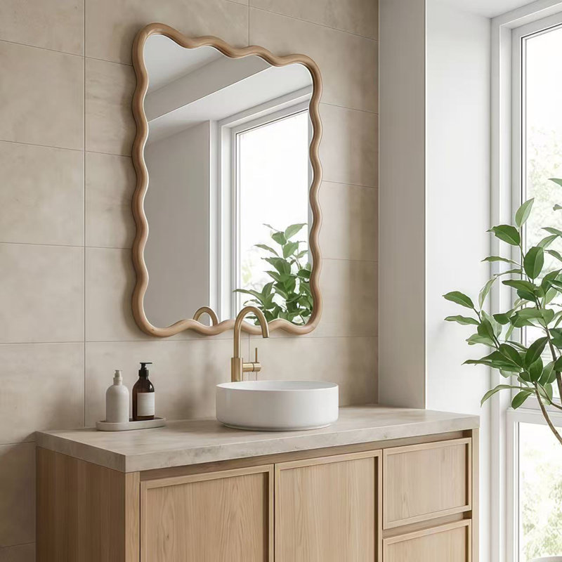 Miroir décoratif Wavy, Naturel