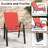 Outdoor Dining Chairs 6 With 350 Lbs Capacity, Wide Seat For Lumbar Support, Rust- Frame And Waterproof Fabric Multiple Environments Seats, Metal